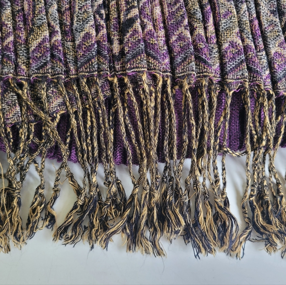 Pashmina Purple and Multicolor Scarf - Picture 5 of 5